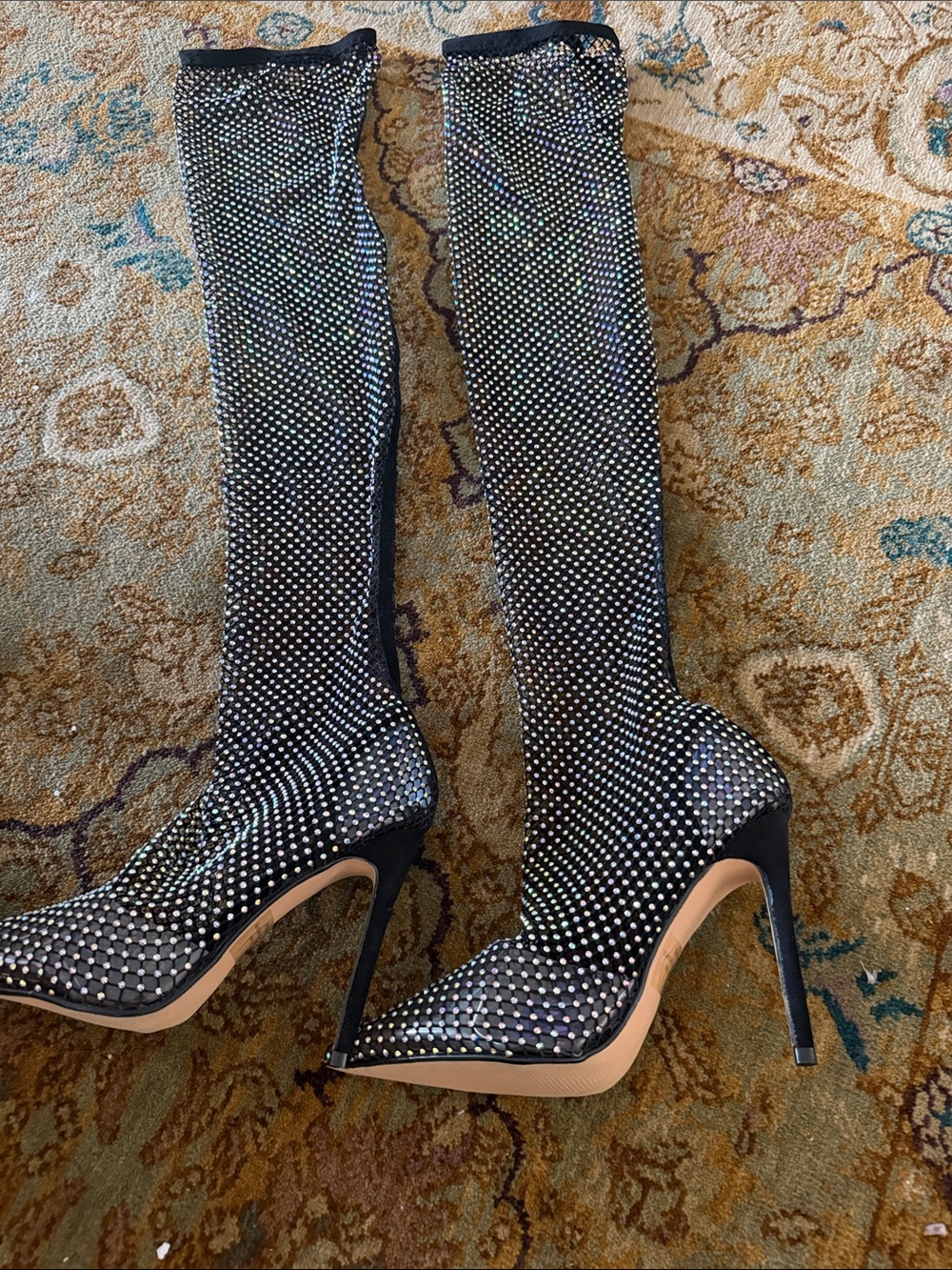 NEW EGO Official "Anna" Rhinestone Thigh-High Boots ✨